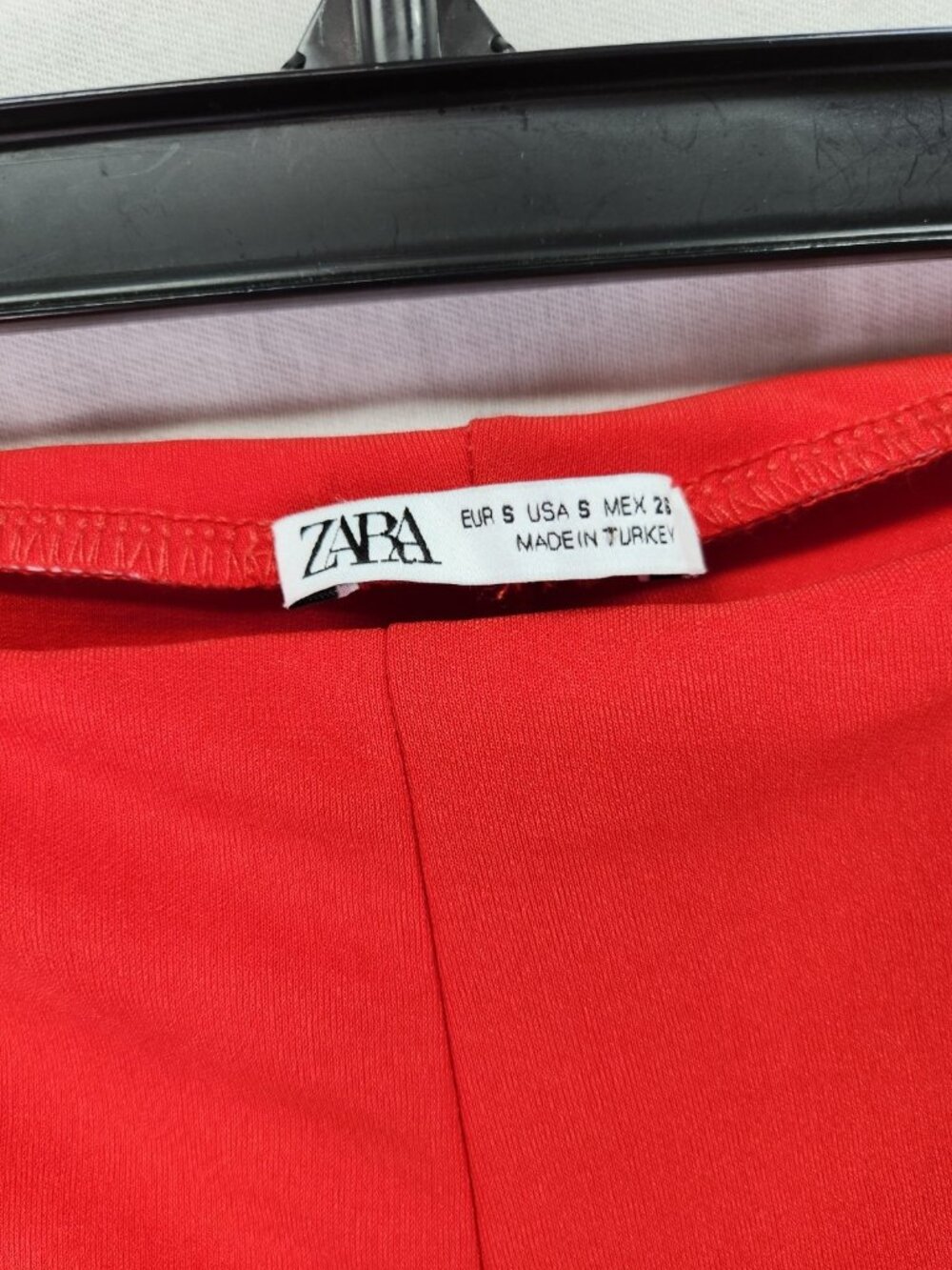 Zara Womens Small 25x30 Red High Waist Wide Leg Stretch Pull On Pants Trousers - Picture 9 of 11